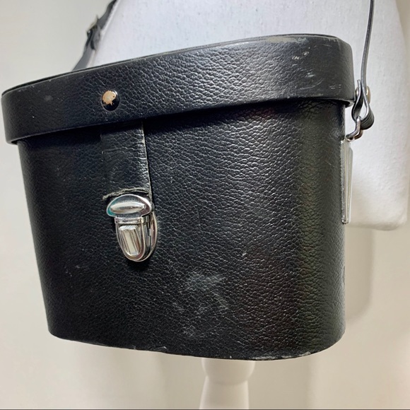 Vtg 70's Boho Chic Binocular Black Leather Case - Picture 5 of 14